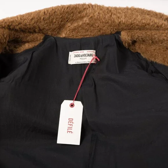 Zadig & Voltaire Brown Teddy Coat Size S - Picture 4 of 5